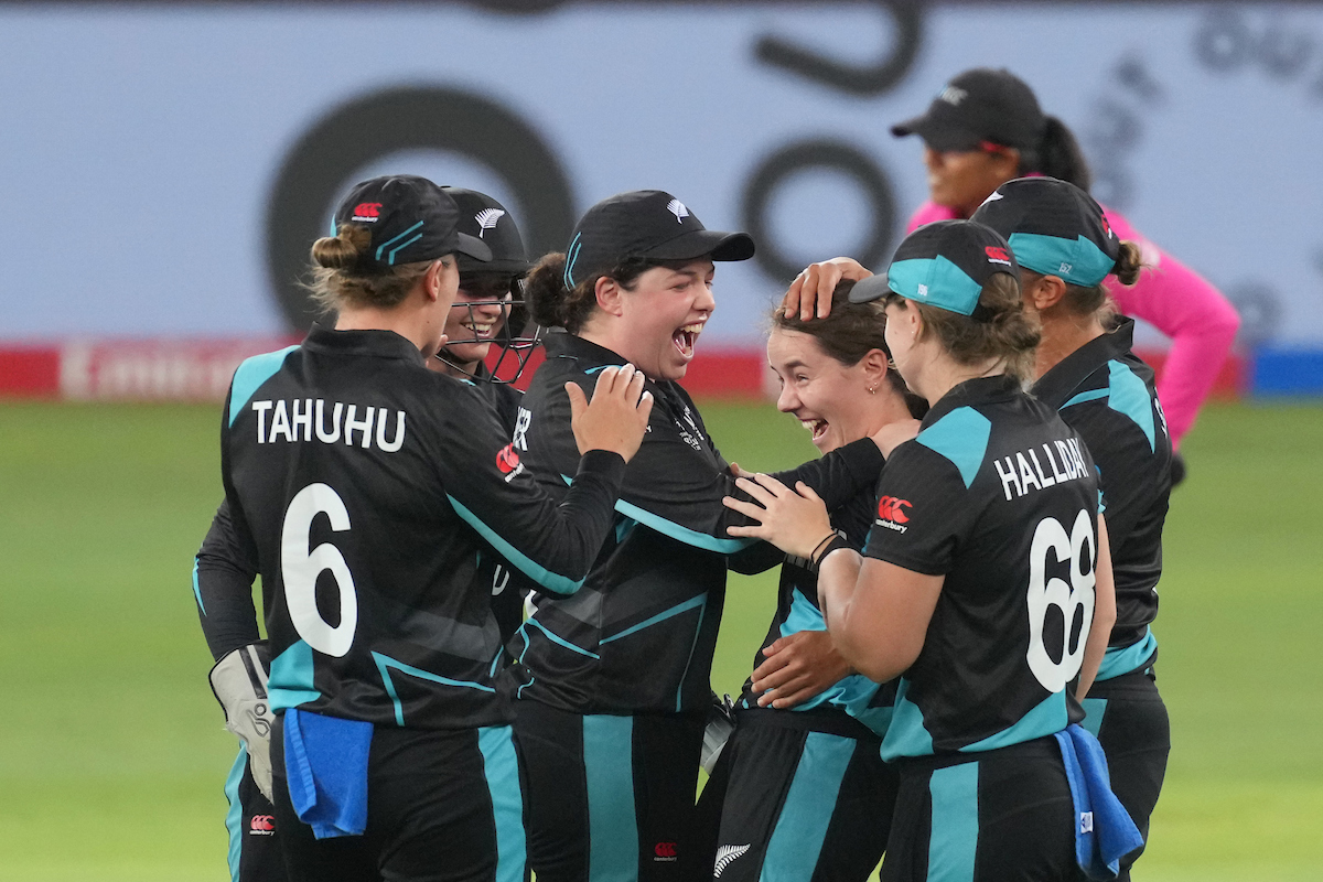 Fran Jonas of New Zealand celebrates a wicket against Pakistan. Photo / Photosport