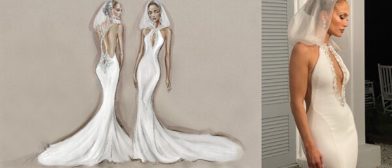 The third dress featured a Swarovski-crystal-embellished keyhole neckline. Photo / On The JLo