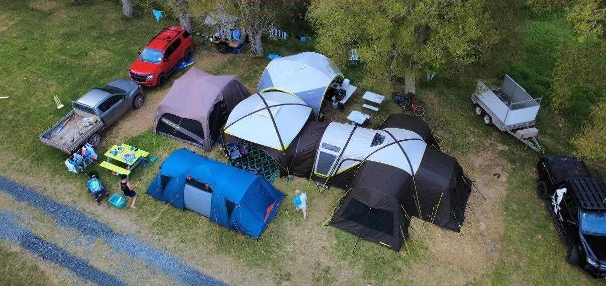 Three Kerikeri families were happily enjoying their first day camping together before a weather bomb descended. Photo / Supplied