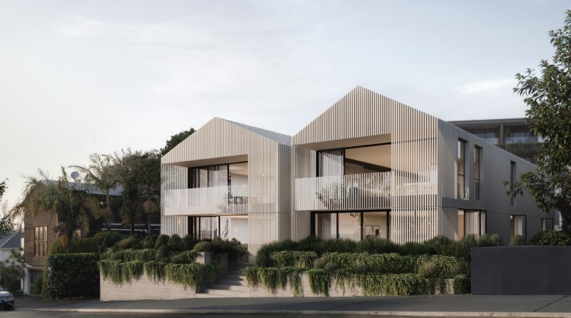 Plans for the new Precinct Properties' apartments on Dublin St, St Mary's Bay. Image / Jasmax
