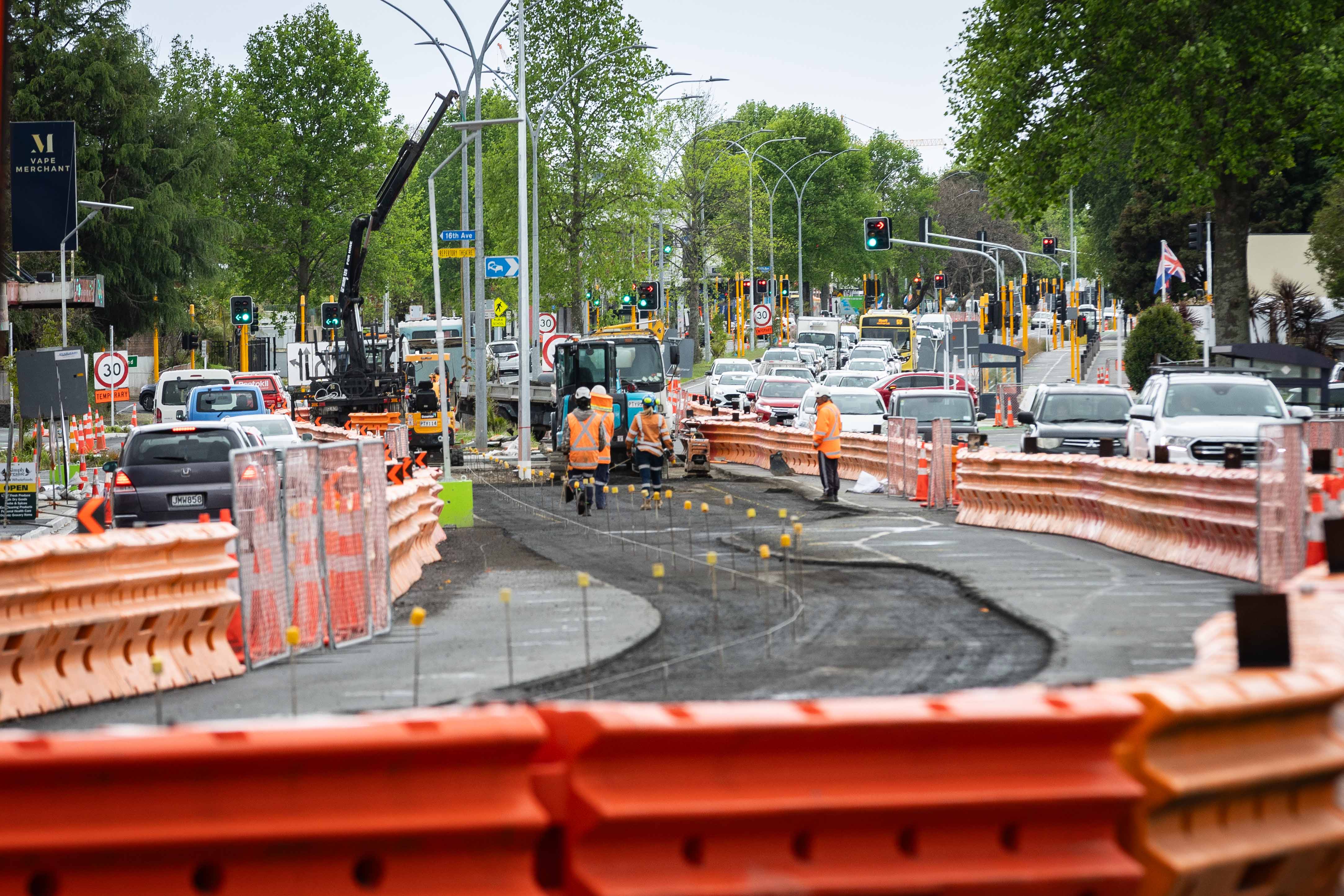 Road works on Cameron Rd at the intersection of 17th Ave, pictured in October. Photo / Alex Cairns
