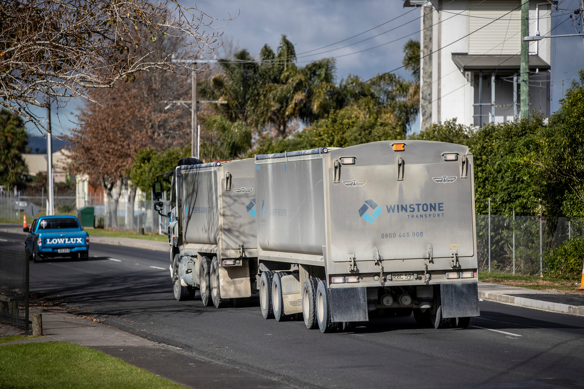 Up to 7000 trucks a day rumble through suburbs like Papakura, adding to congestion. Photo / Michael Craig