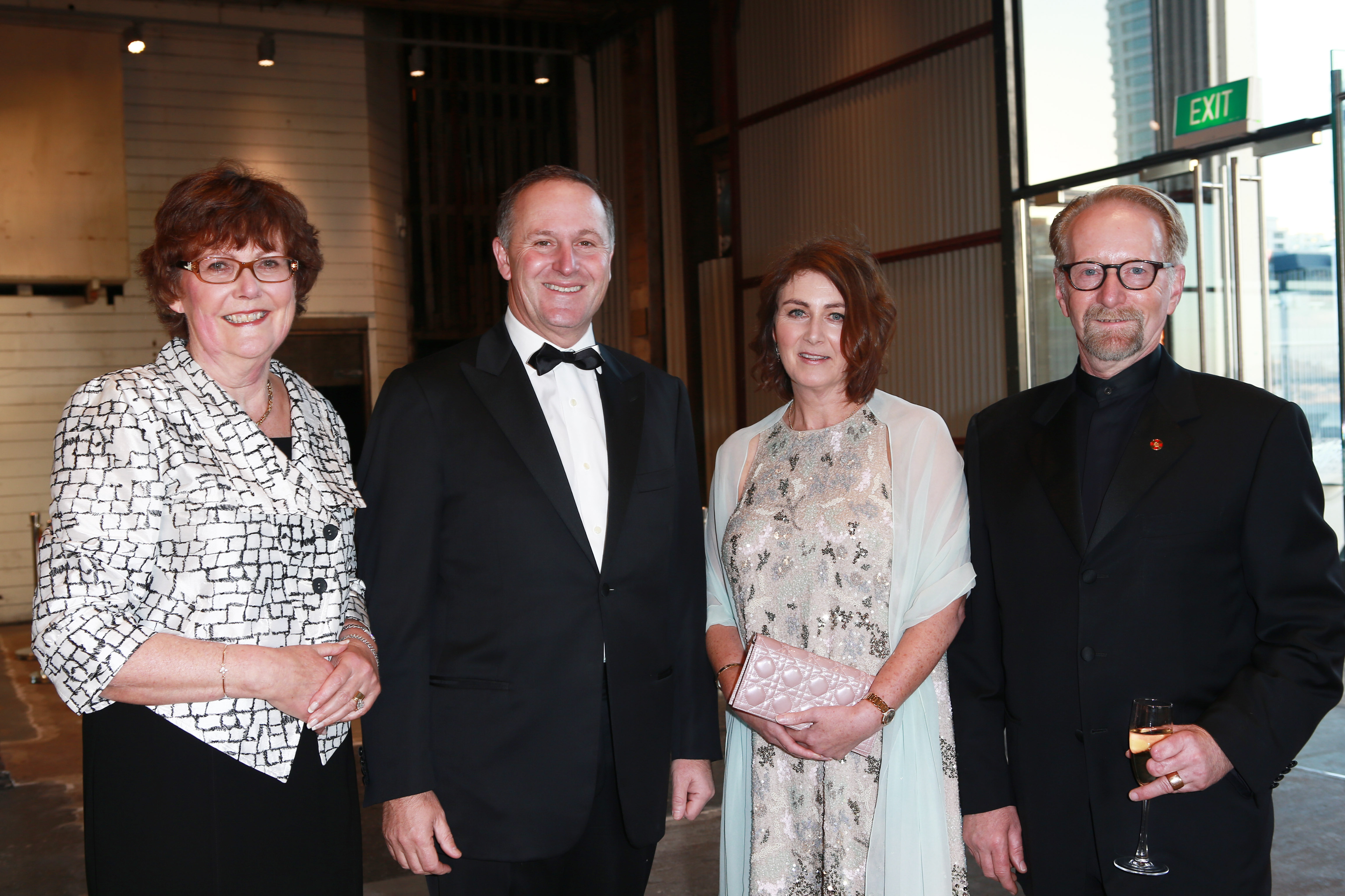 Celebrating 40 Years of Antoine's in 2013, from left: Beth Astle, then Prime Minister John Key, Bronagh Key and Tony Astle. Photo / Norrie Montgomery