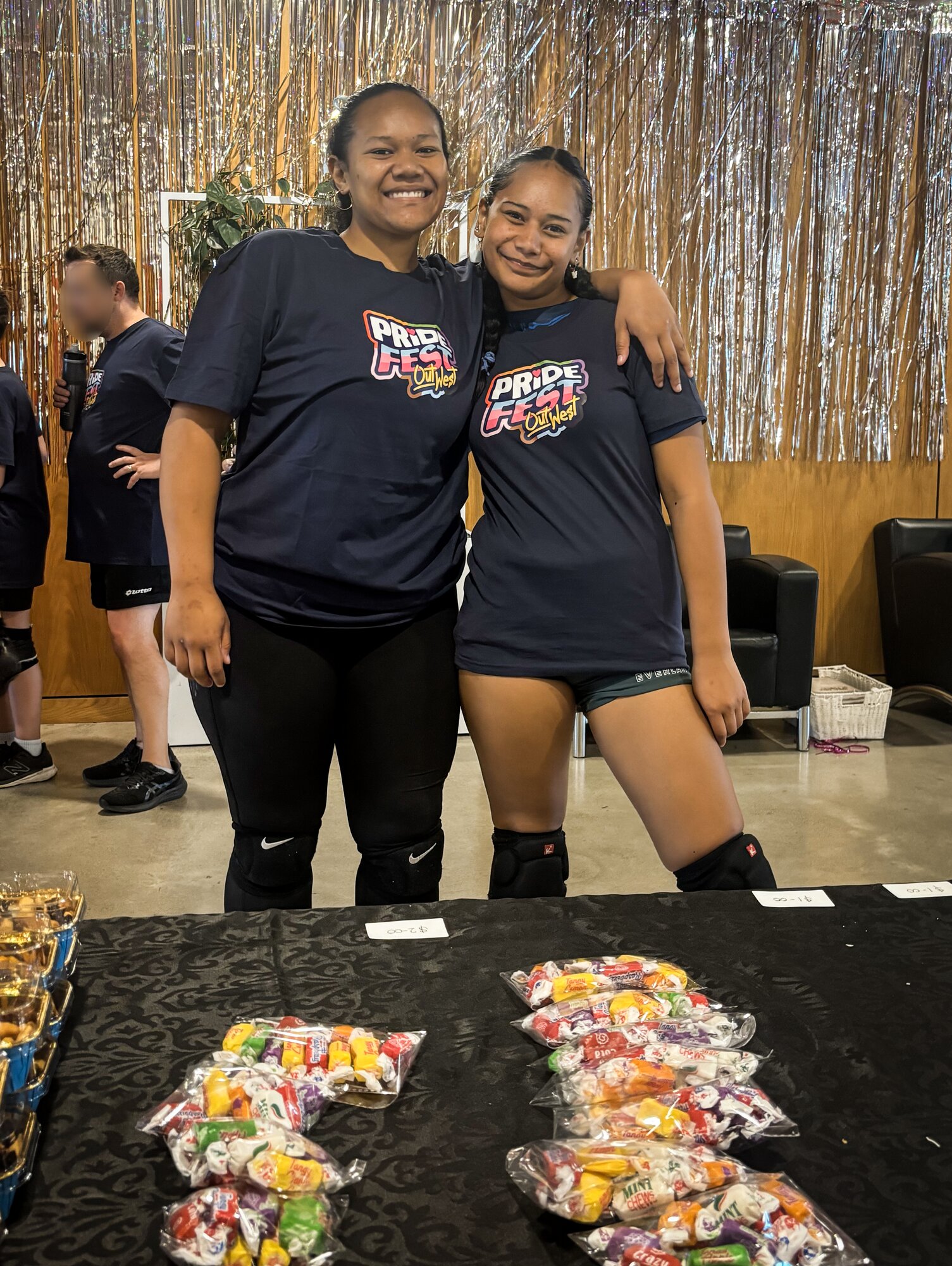 Brooklyn (left) and Christina (right) at the Te Atatu Community Centre on Saturday. Christina was punched and left concussed after a mob of church protesters stormed the building to disrupt a children's event. Photo / Supplied
