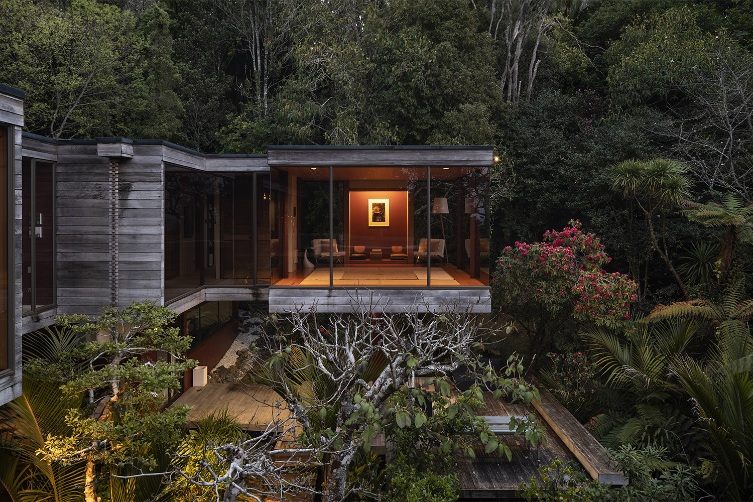 'It has a positive effect, similar to that of forest bathing. We have slept in all three bedrooms to immerse ourselves in their different aspects.' - Michelle Hath Young. Photo / Simon Devitt.