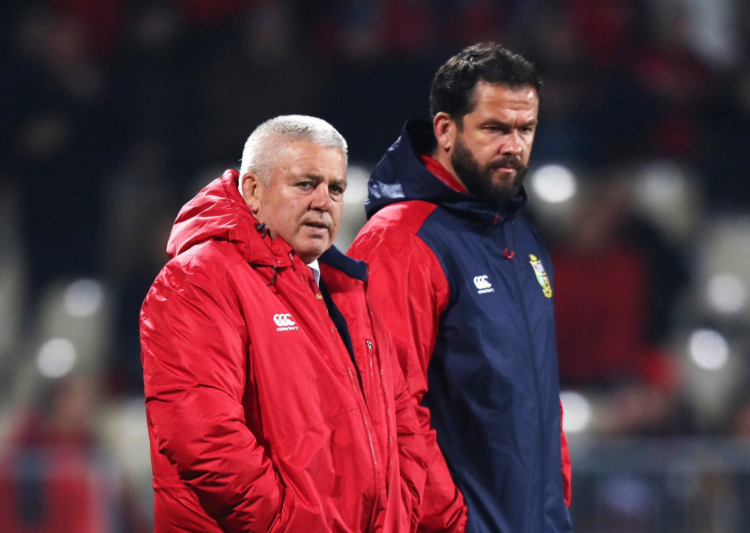 Warren Gatland (left) worked with Andy Farrell on the 2017 British and Irish Lions tour of New Zealand. Photo / Getty Images