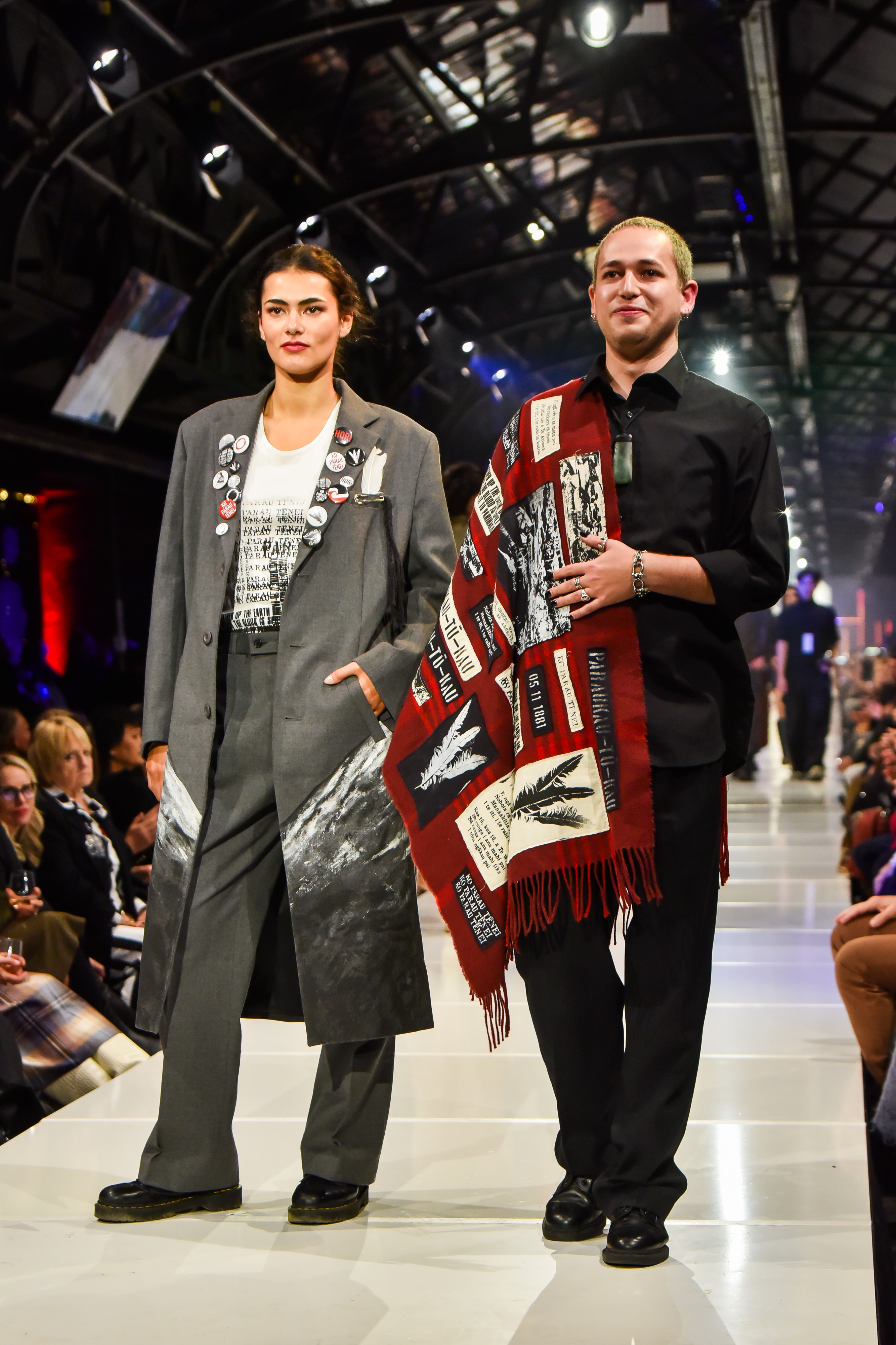 Vince Ropitini wears a newer addition to the collection on the Dunedin iD runway. Photo / Supplied