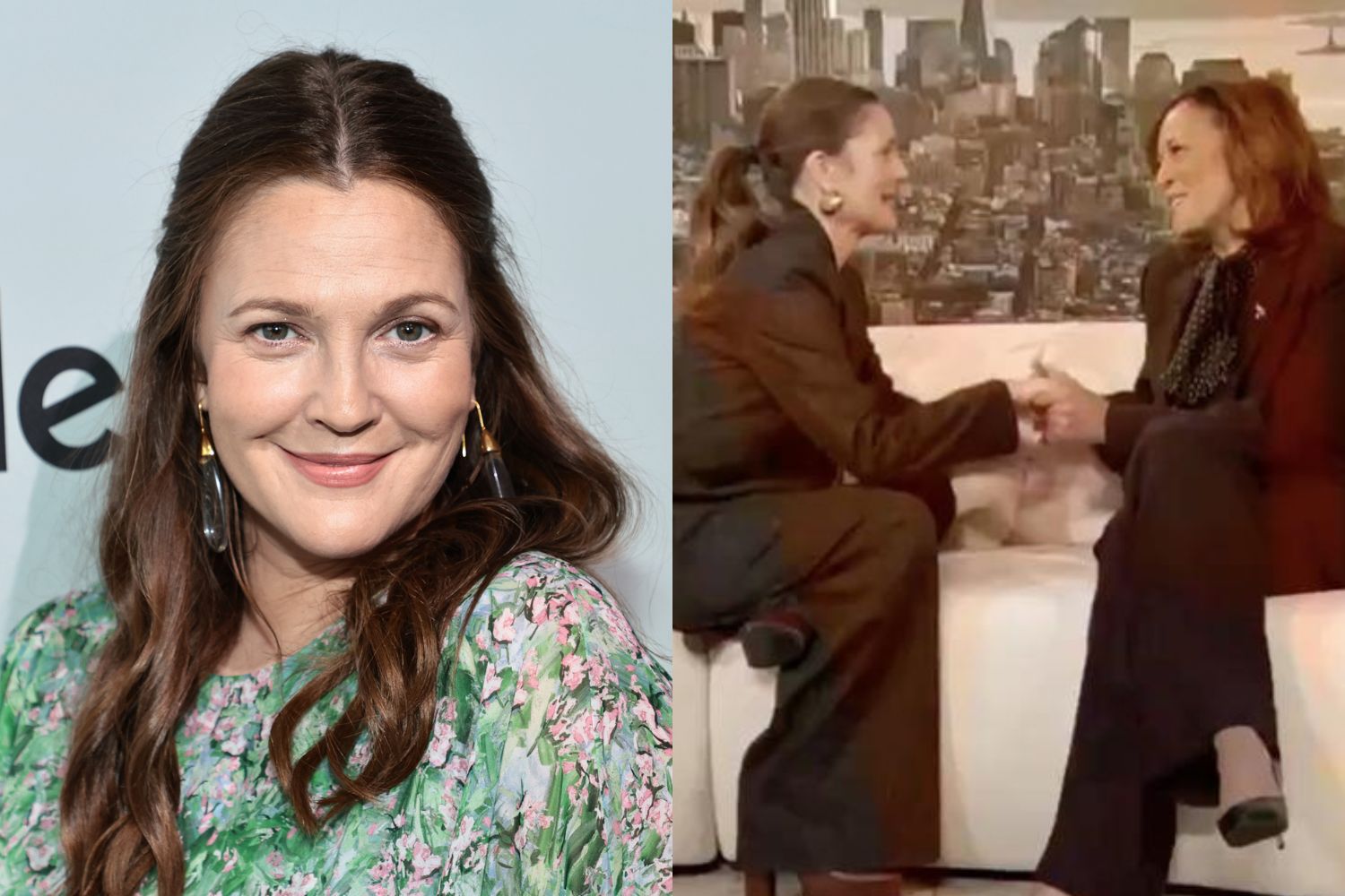 Drew Barrymore hosted a bizarre TV chat with the US Vice President, which has since been dubbed “one of the cringiest things I’ve ever seen”. Photo / Getty and Drew Barrymore Show