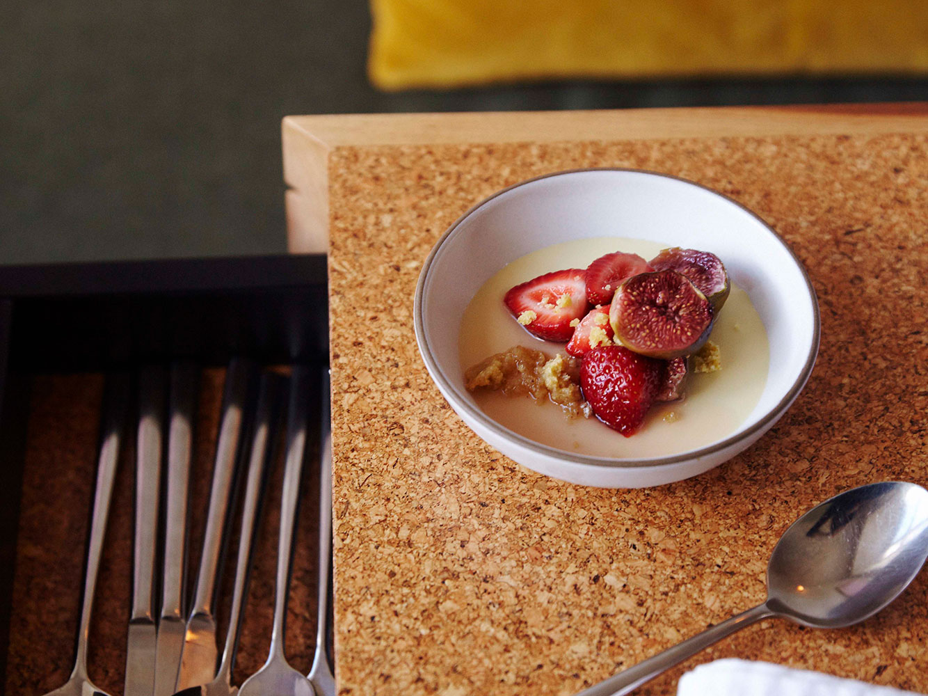 The strawberry and fig dessert from the set three-course menu at Rita. Picture / Rebecca Zephyr Thomas