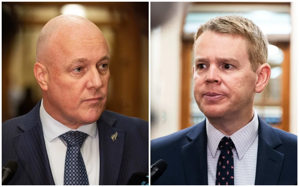 Prime Minister Christopher Luxon (L) and Labour Party leader Chris Hipkins. Photo / RNZ