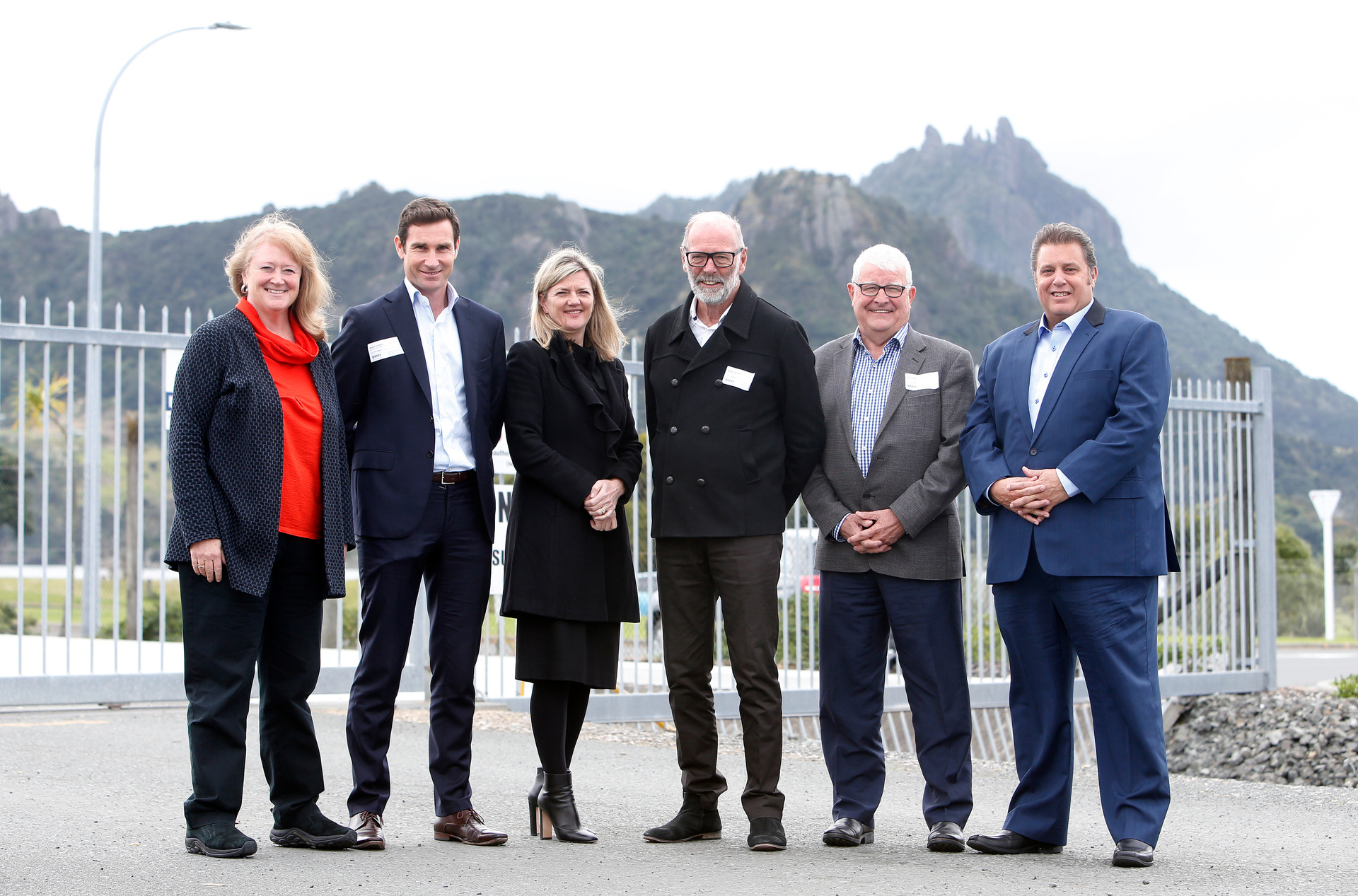 Upper North Island Supply Chain working party members, from left: Susan Krumdieck, Shane Vuletich, Sarah Sinclair, Wayne Brown, Noel Coom and Greg Miller. Photo / Michael Cunningham