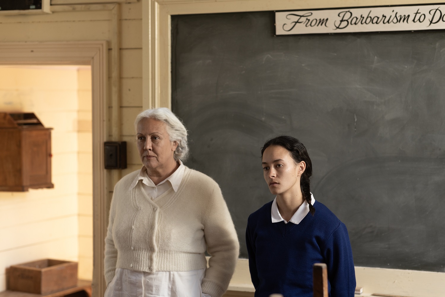 Rima Te Wiata and Erana James butt heads at the reform school for teenage girls.