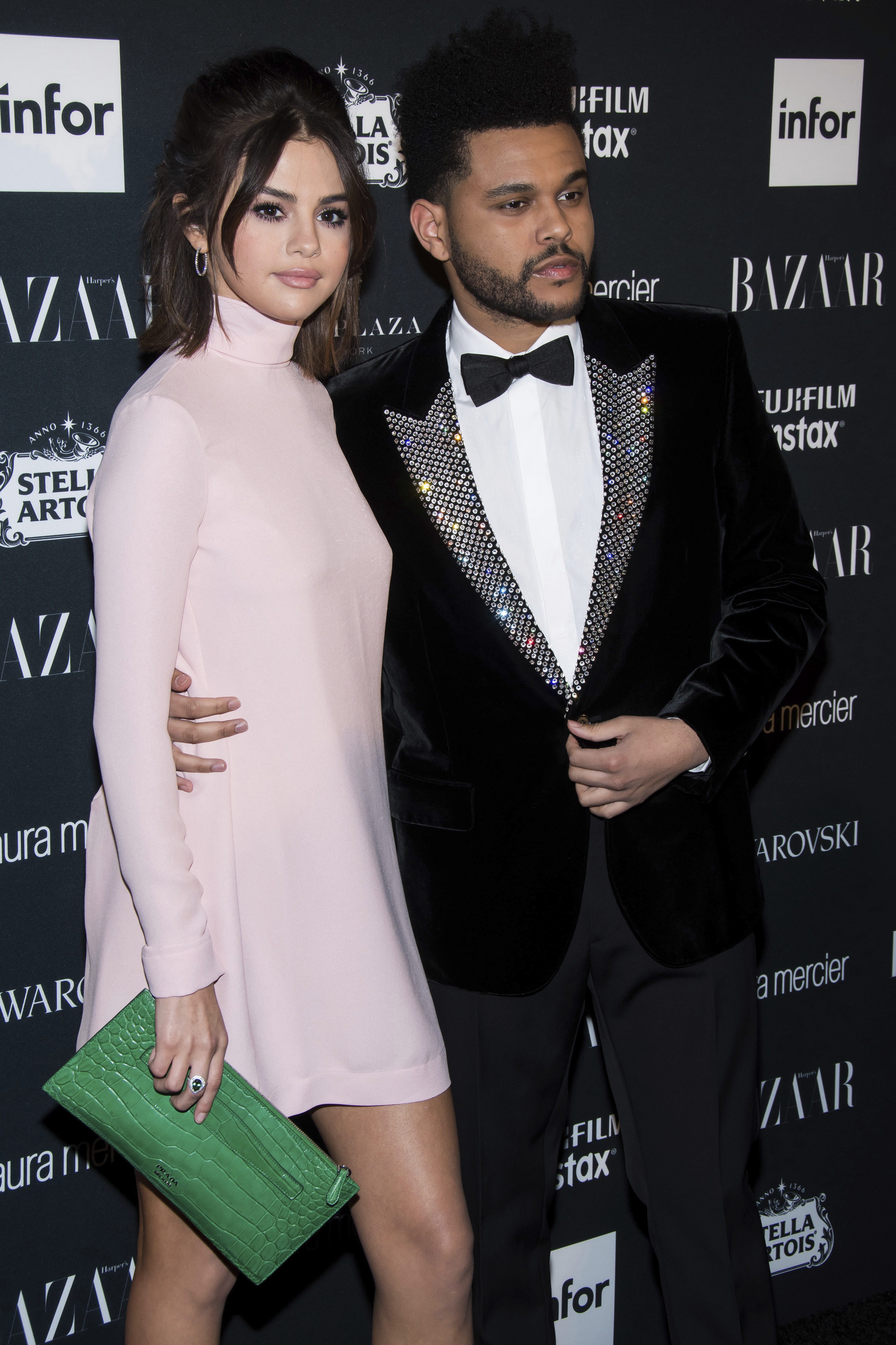 Selena Gomez, left, and Abel Tesfaye, known professionally as The Weeknd, attend the Harper's BAZAAR 'Icons by Carine Roitfeld' party at The Plaza Hotel on Friday, September 8, 2017. Photo / AP