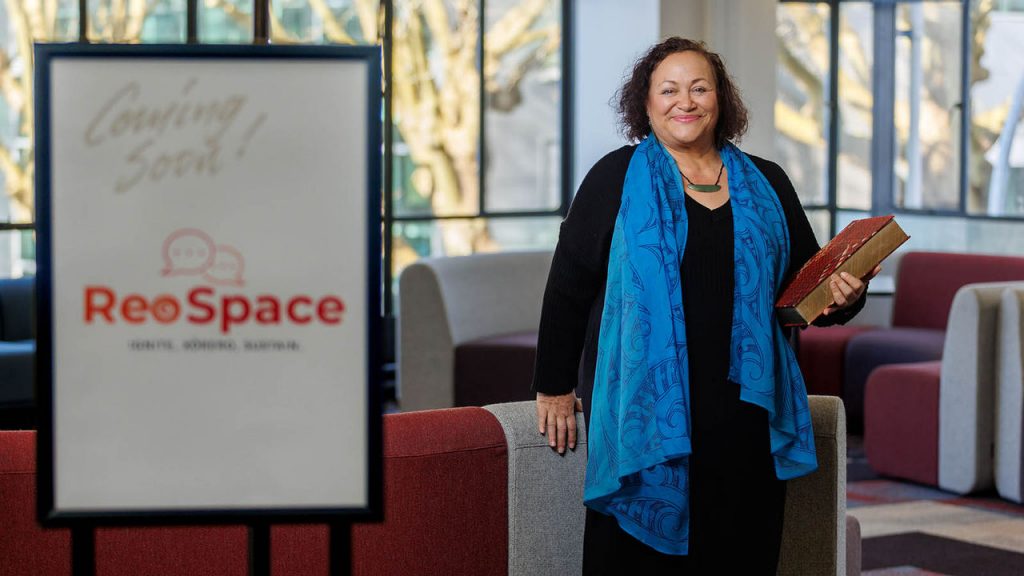 Abigail McClutchie (Te Rarawa, Ngāti Porou) is the Kaiārahi of Te Tumu Herenga, Library and Learning Services. Photo / Elise Manahan
