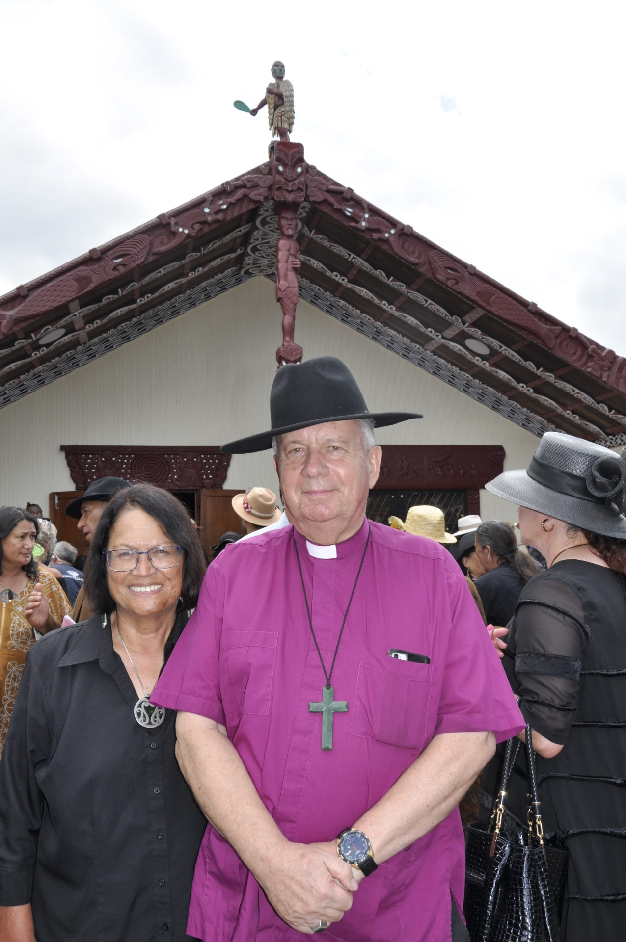 Lady Tureiti and Sir David Moxon at the Māori King's Hui in Ngaruawahia.
