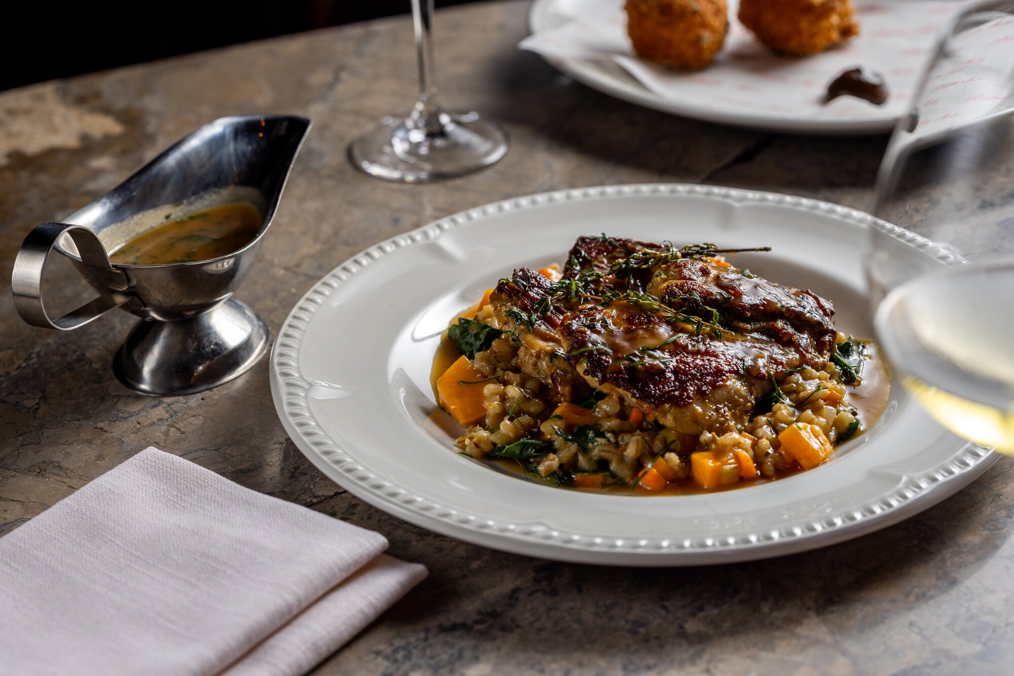 Bistro Saine's roast chicken, an unlikely yet satisfying order for a food critic. Photo / Babiche Martens