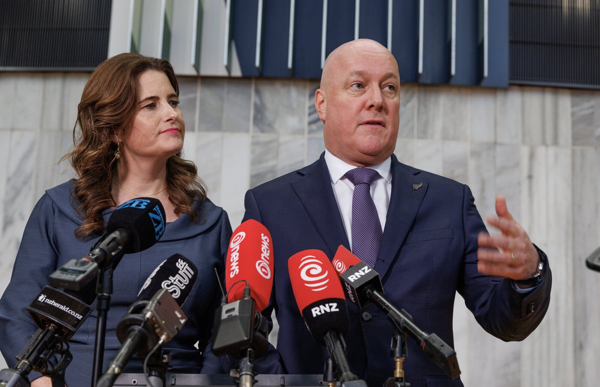 Finance Minister Nicola Willis and Prime Minister Christopher Luxon's strategy to reduce spending levels will have consequences, Treasury warns. Photo / Mark Mitchell