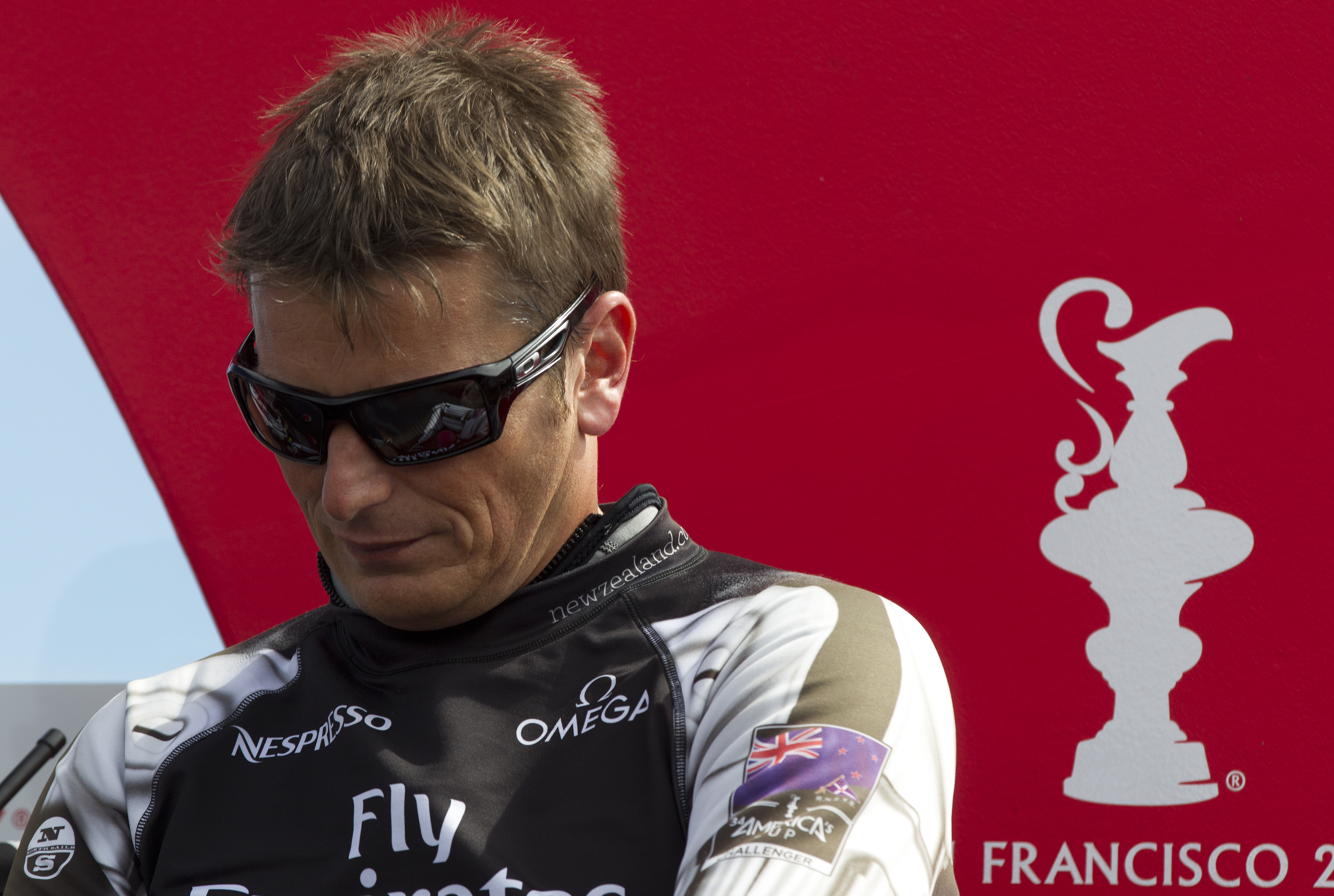 Team New Zealand skipper Dean Barker felt the pressure in San Francisco in 2013. Photo / Brett Phibbs