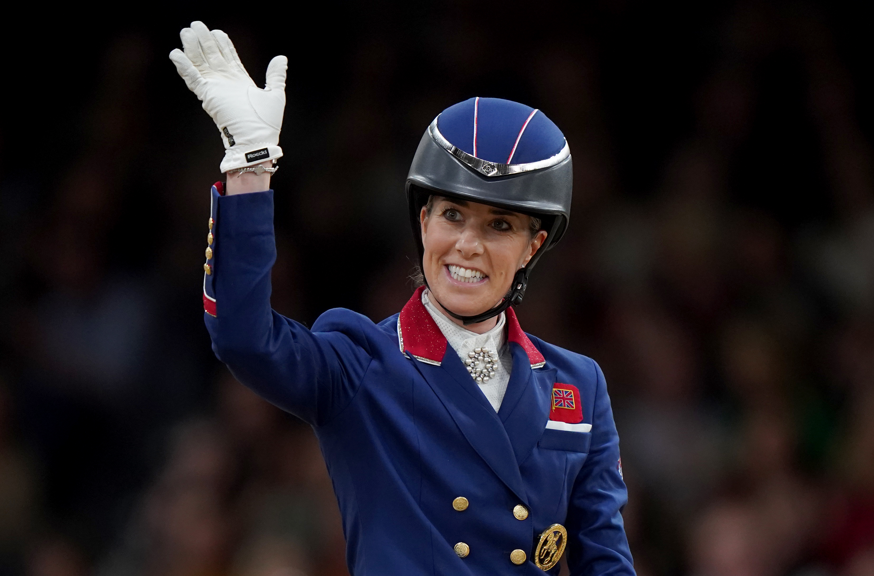 Charlotte Dujardin will not compete at Paris 2024 after being found to have struck a horse. Photo / Getty Images