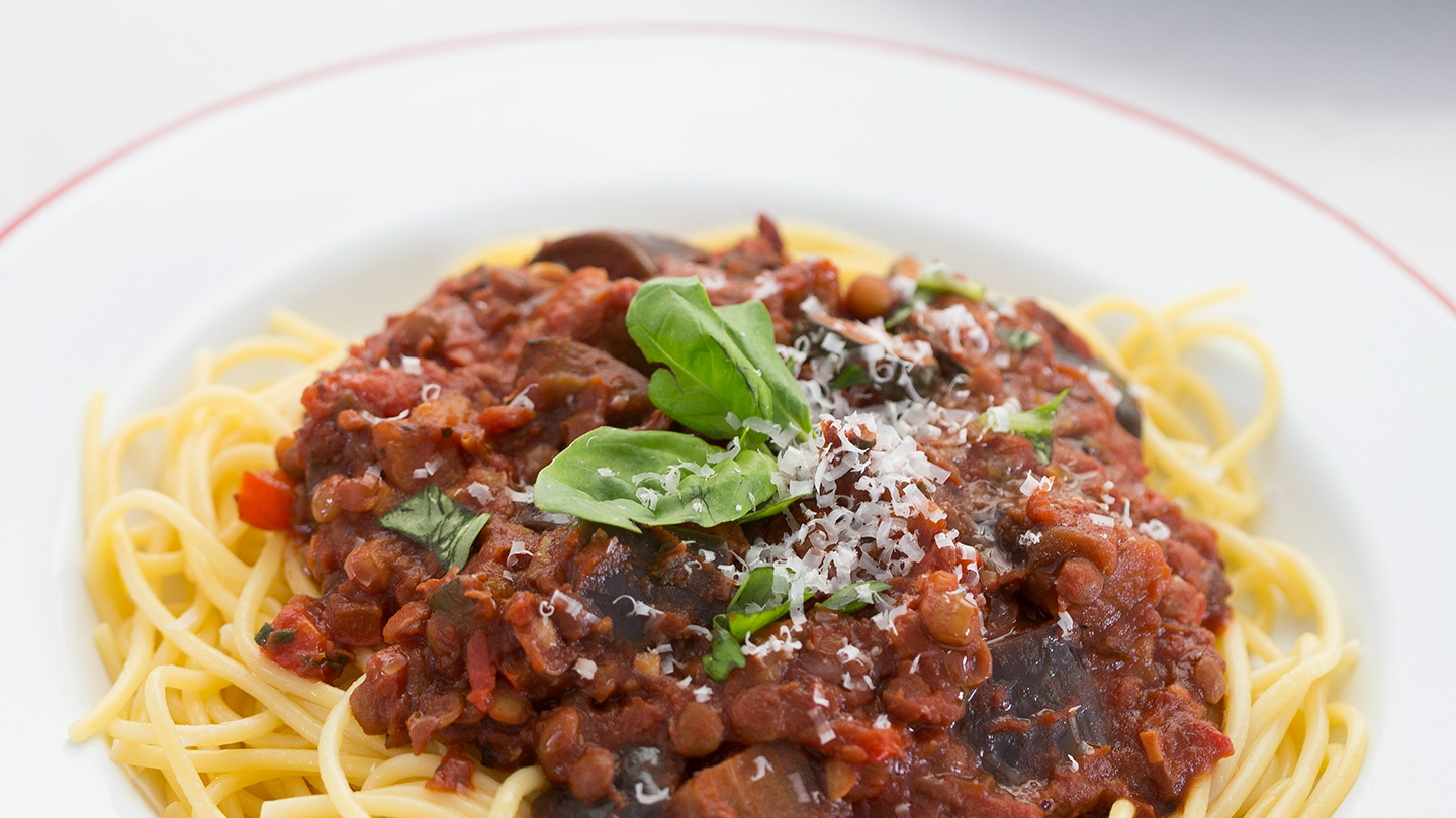 Lentil and eggplant bolognaise-image