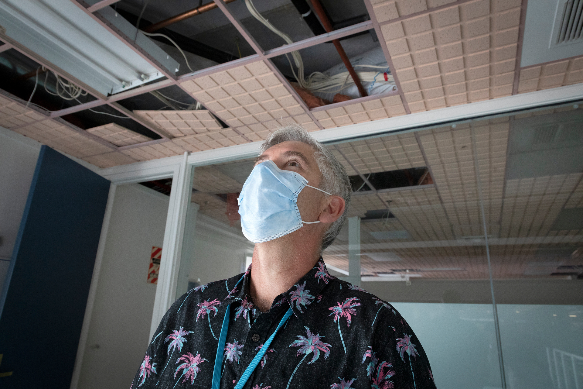 Tauranga City Council staff member Richard Conning looks around his former workspace, which was evacuated in 2014 due to toxic black mould. Photo / Andrew Warner