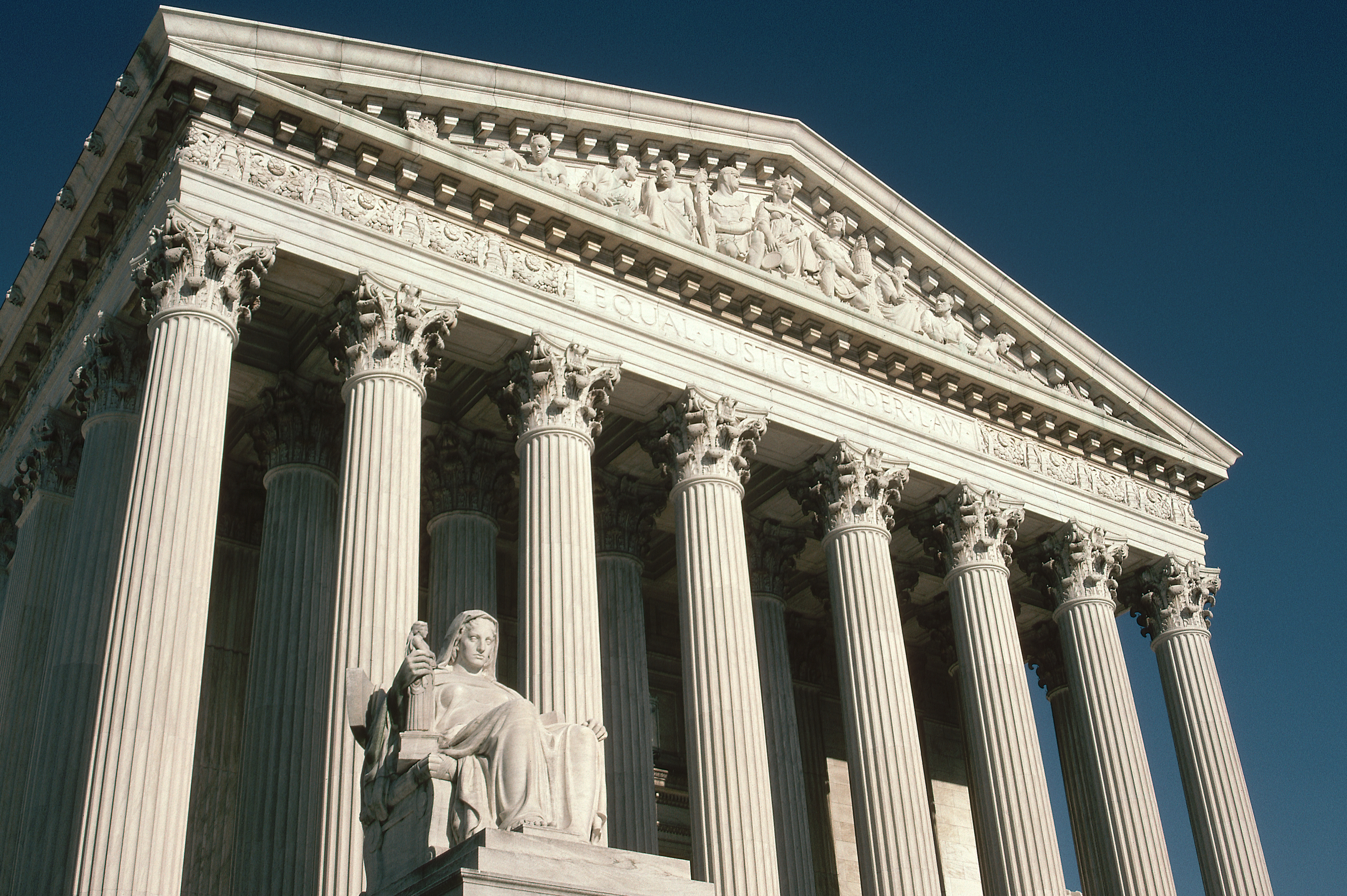 The US Supreme Court building in Washington DC. The court is preparing to rule on three signature Trump initiatives: limiting birthright citizenship, firing the heads of independent agencies and reshaping the Federal Reserve.