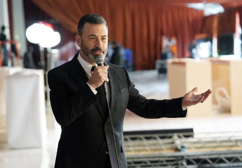 Jimmy Kimmel, on the red (or rather, champagne) carpet of the 95th Academy Awards. Photo / AP