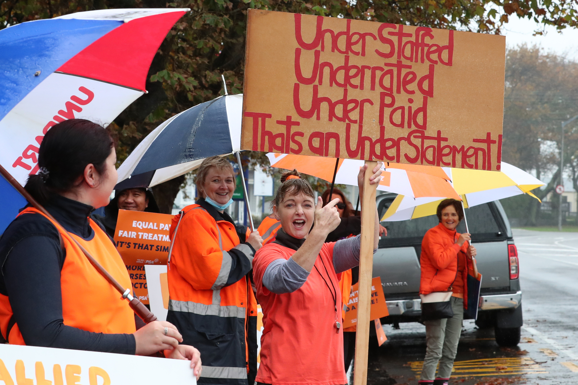 Public Service Association's allied, public health and technical health workers protest for better pay and conditions in 2022.  Photo / Bevan Conley (File)