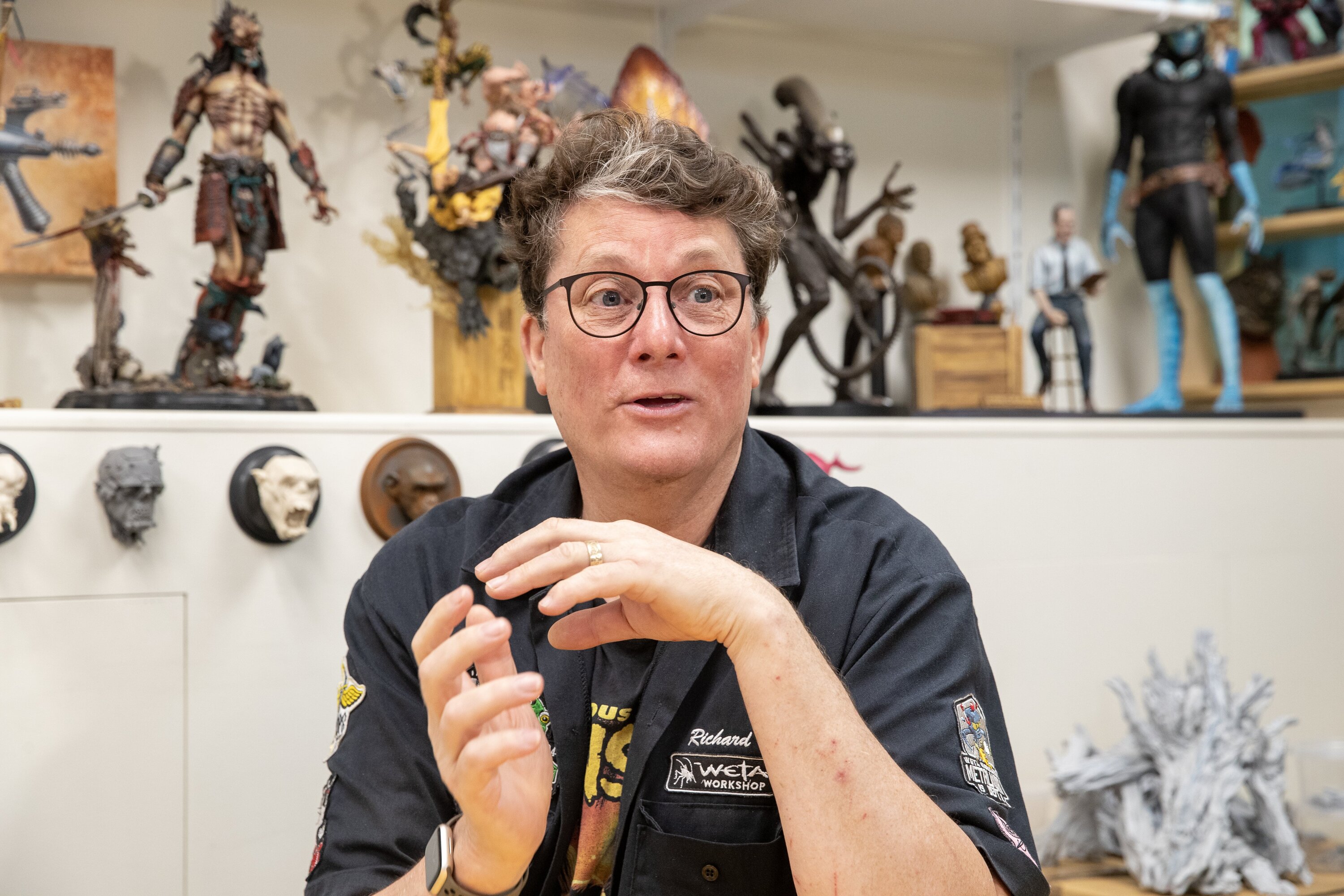 Sir Richard Taylor in his office at Wētā Workshop in Wellington. Photo / Mark Mitchell