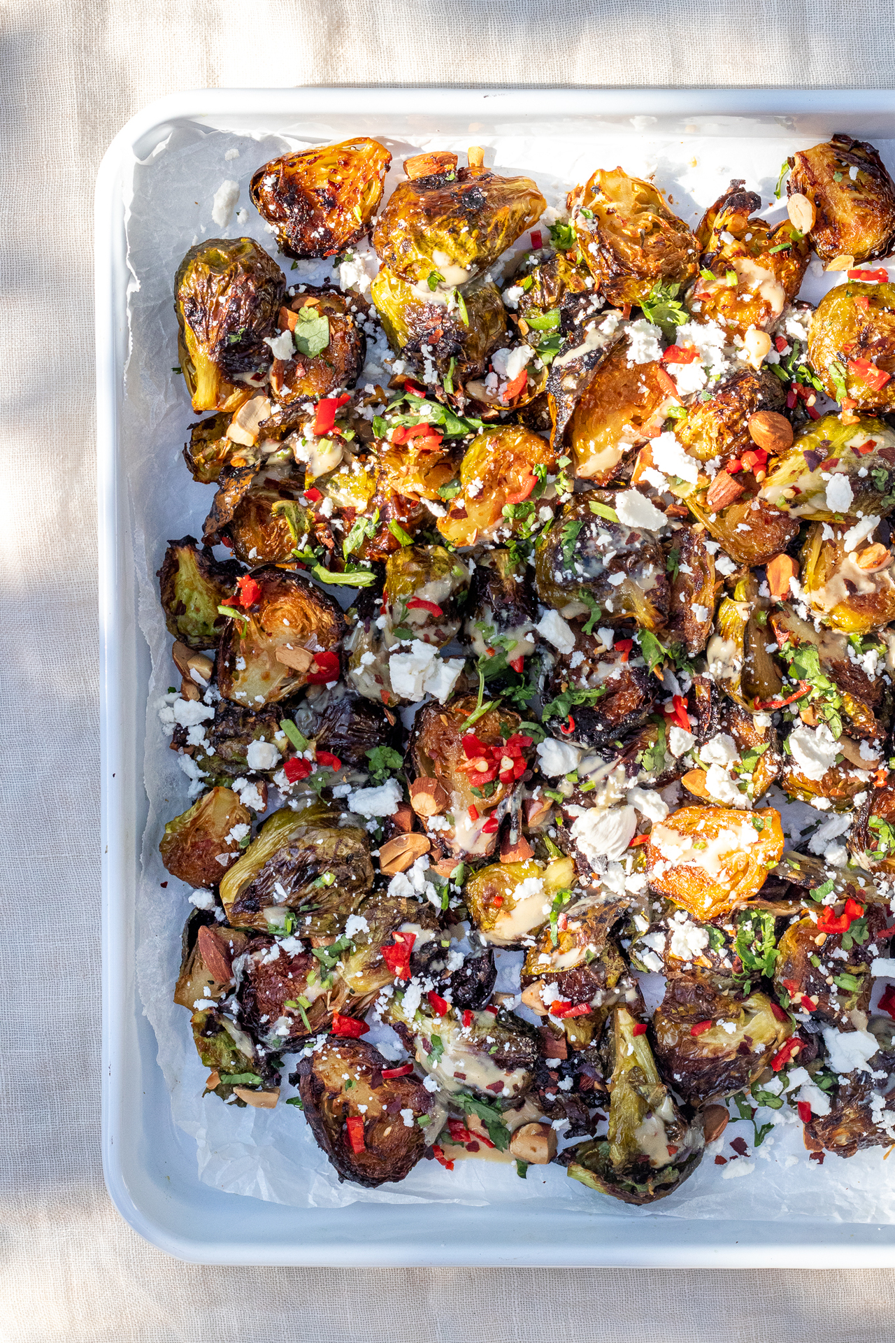 Miso honey nutter roasted nrussels sprouts from Assortment. Photo / Supplied