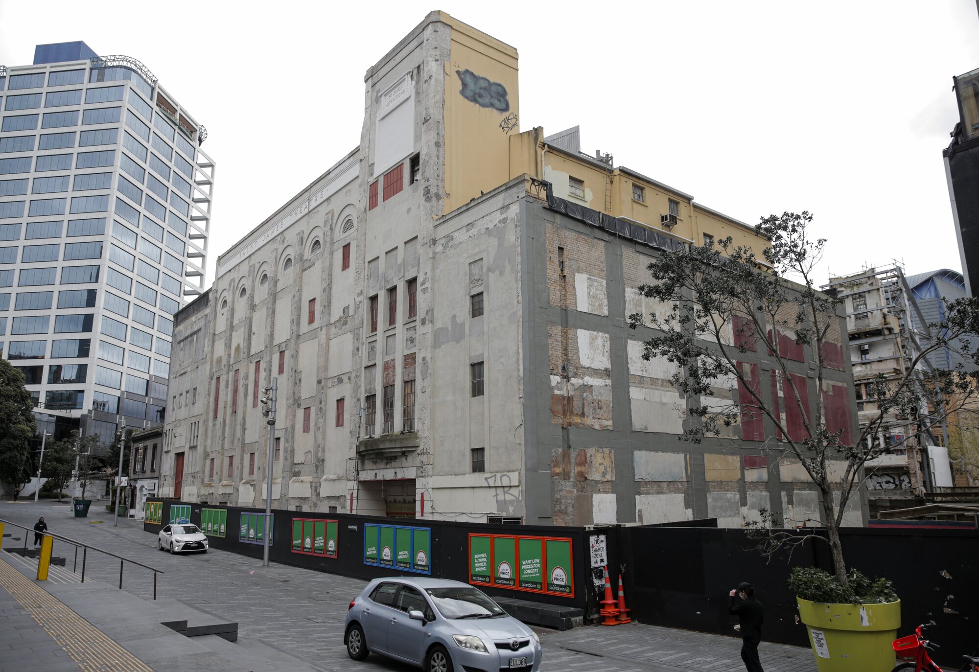 A grunge solution for a building that's already grungy on the outside? The St James will live again. Photo / Alex Burton