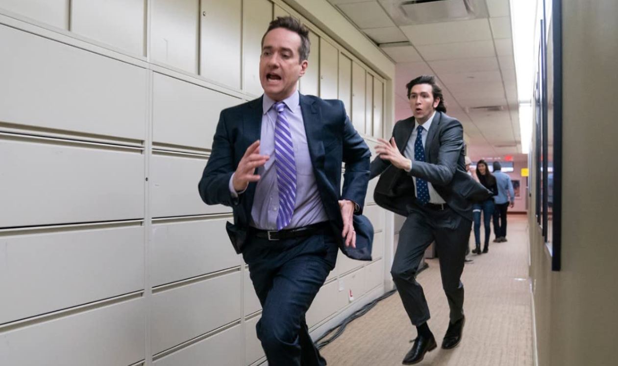 Macfadyen with Nicholas Braun in Succession. Photo / Supplied