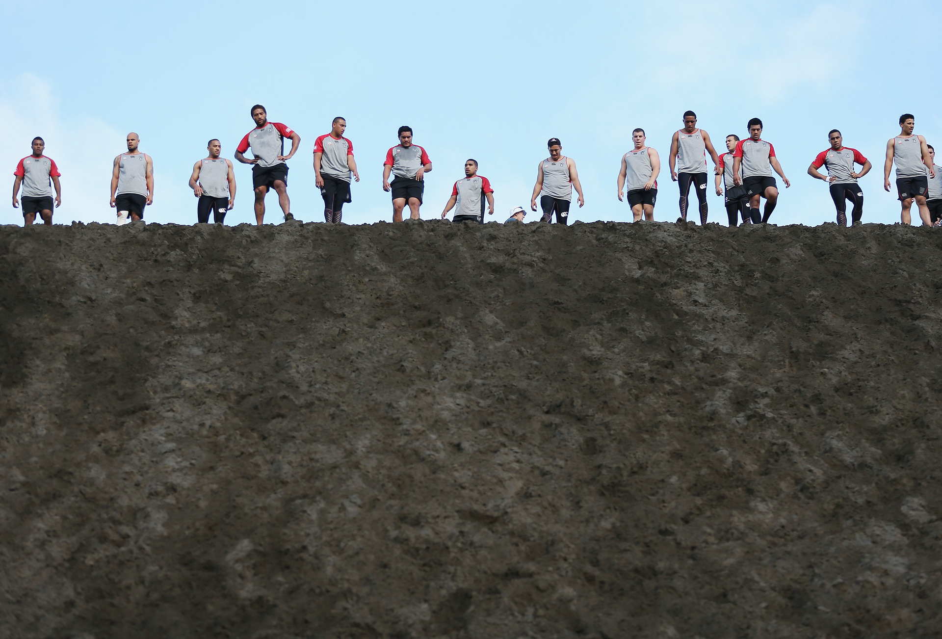 Warriors players have trained on the sand dunes at Bethells Bay for years. Photo / Photosport