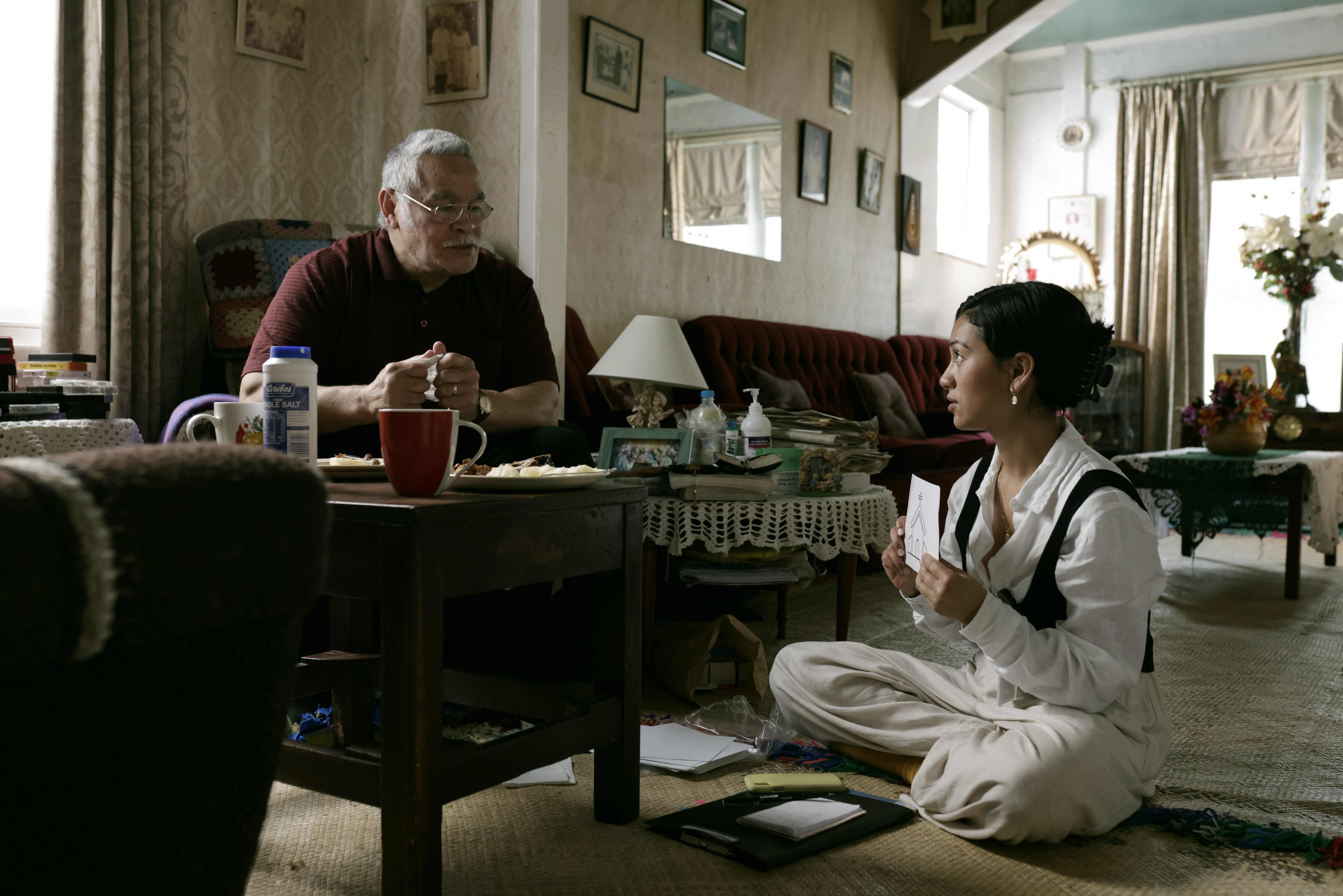 Albert Rounds and Luciane Buchanan star in Tongan short film Lea Tupu'anga/Mother Tongue. Photo / Run Charlie Films