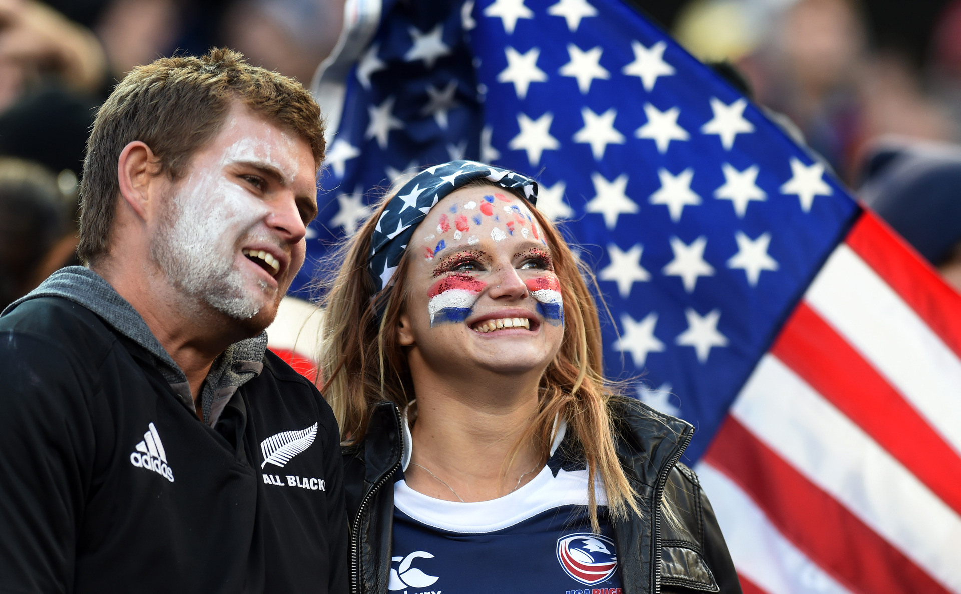 Fans at a New Zealand v USA rugby match at Soldier Field in Chicago in 2014. Photo / Photosport