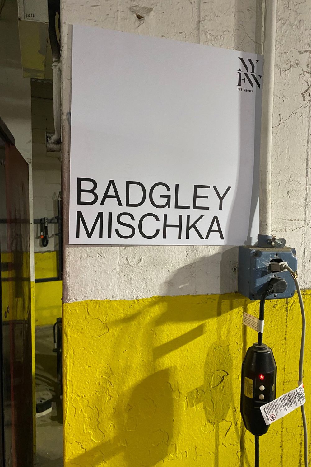 Backstage at Badgley Mischka.