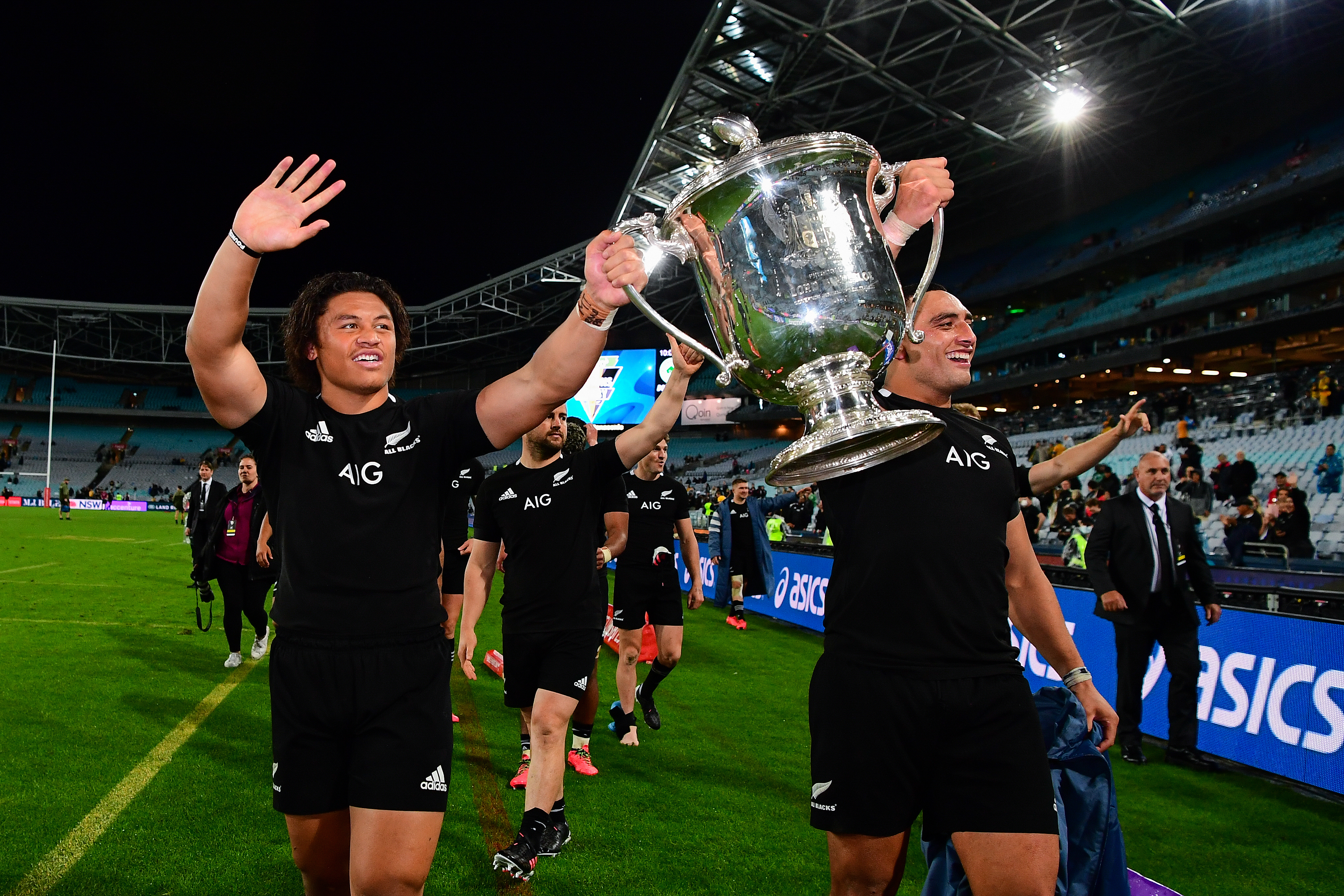 Caleb Clarke and Alex Hodgman may end up opposing each other in a Bledisloe Cup test. Photo / Photosport