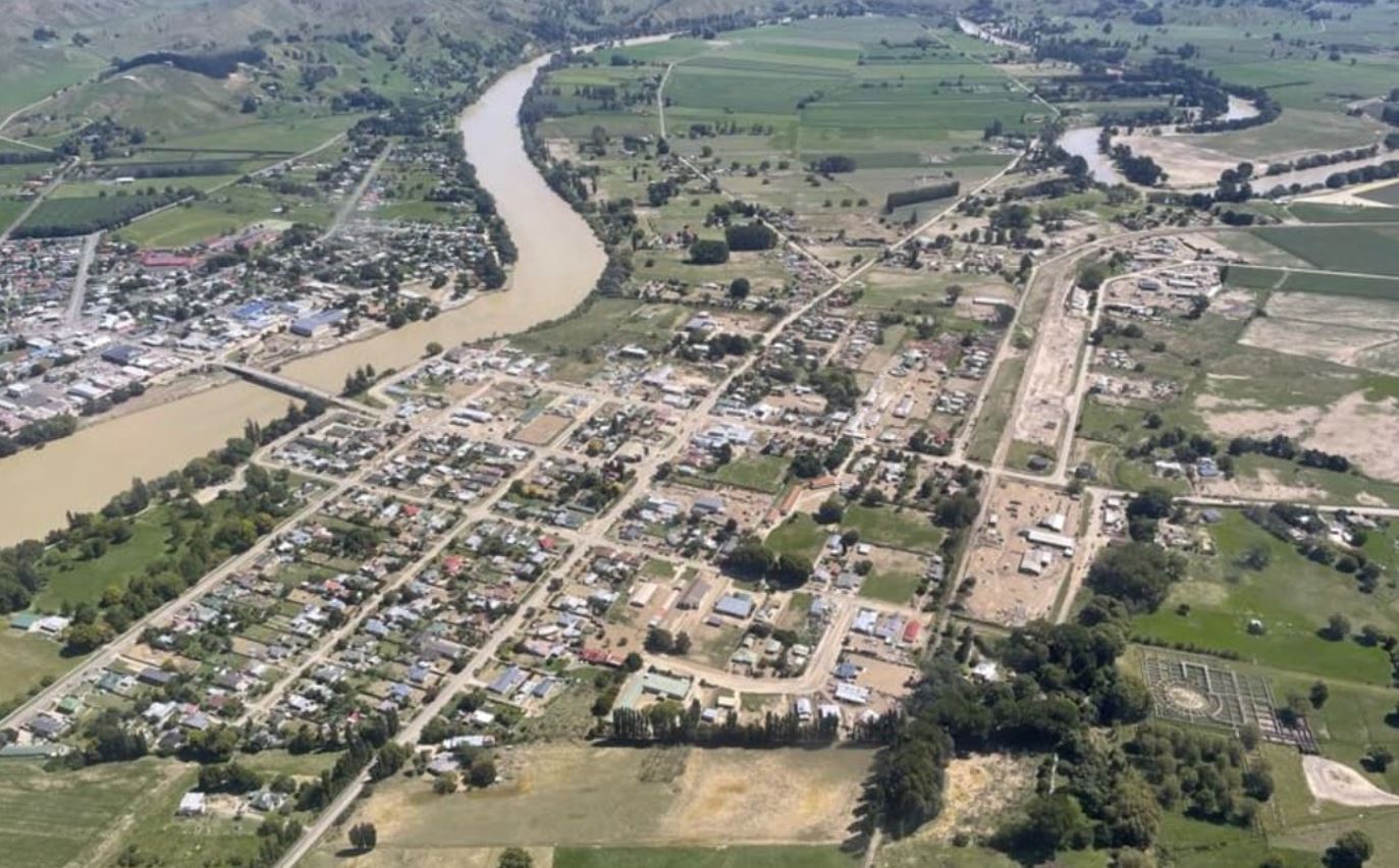 A flooded Wairoa, pictured of February 18. Photo / RNZ,  Kate Green