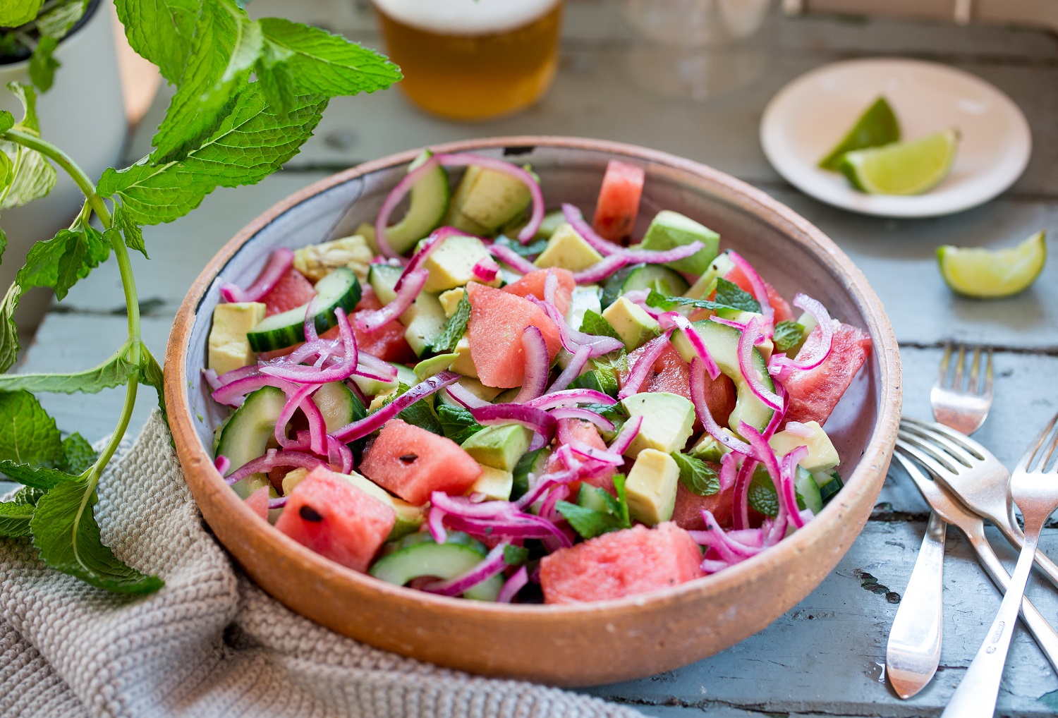 Crisp watermelon salad. Photo / Babiche Martens
