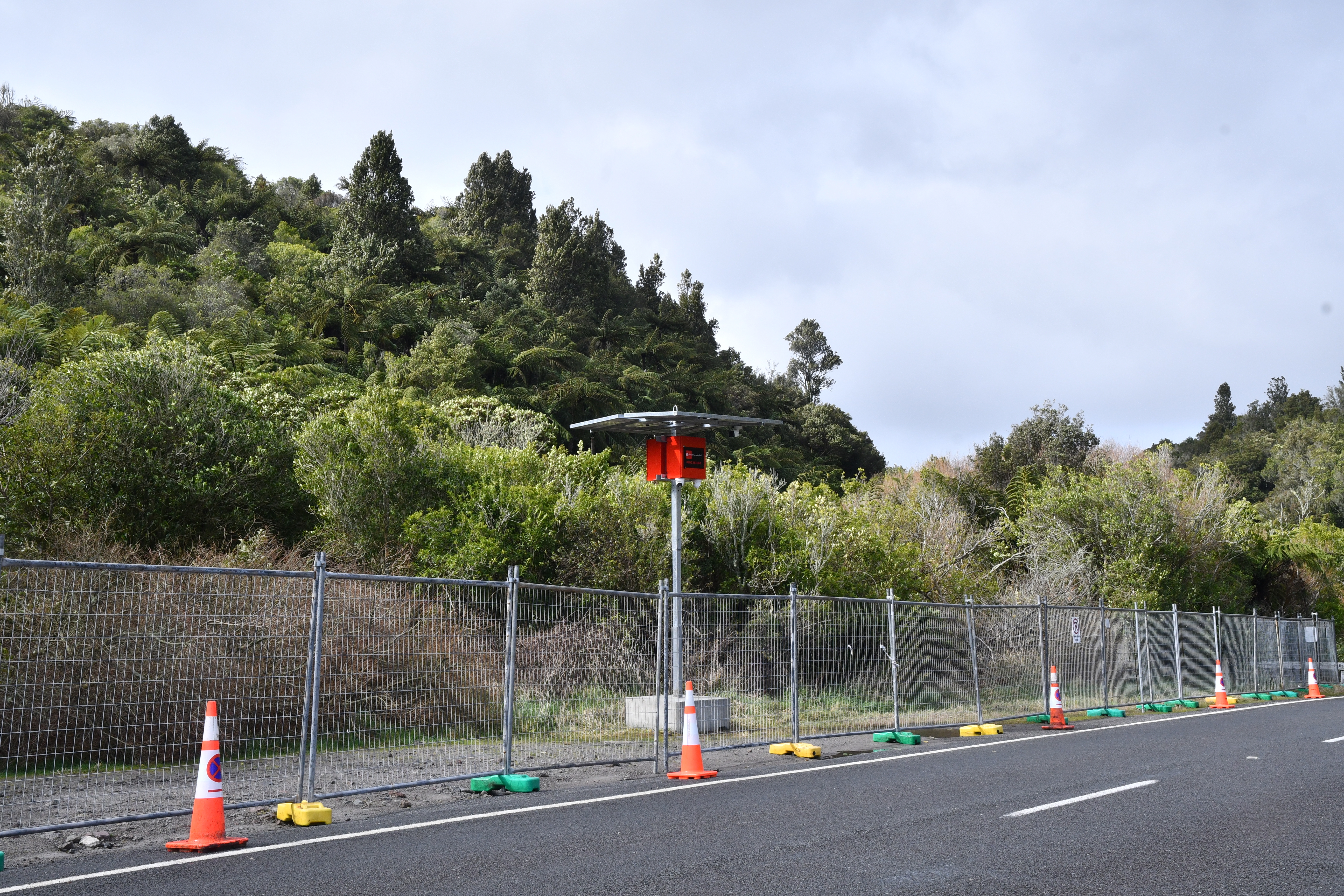 The new cameras and temporary fence was installed last week. Photo / Laura Smith
