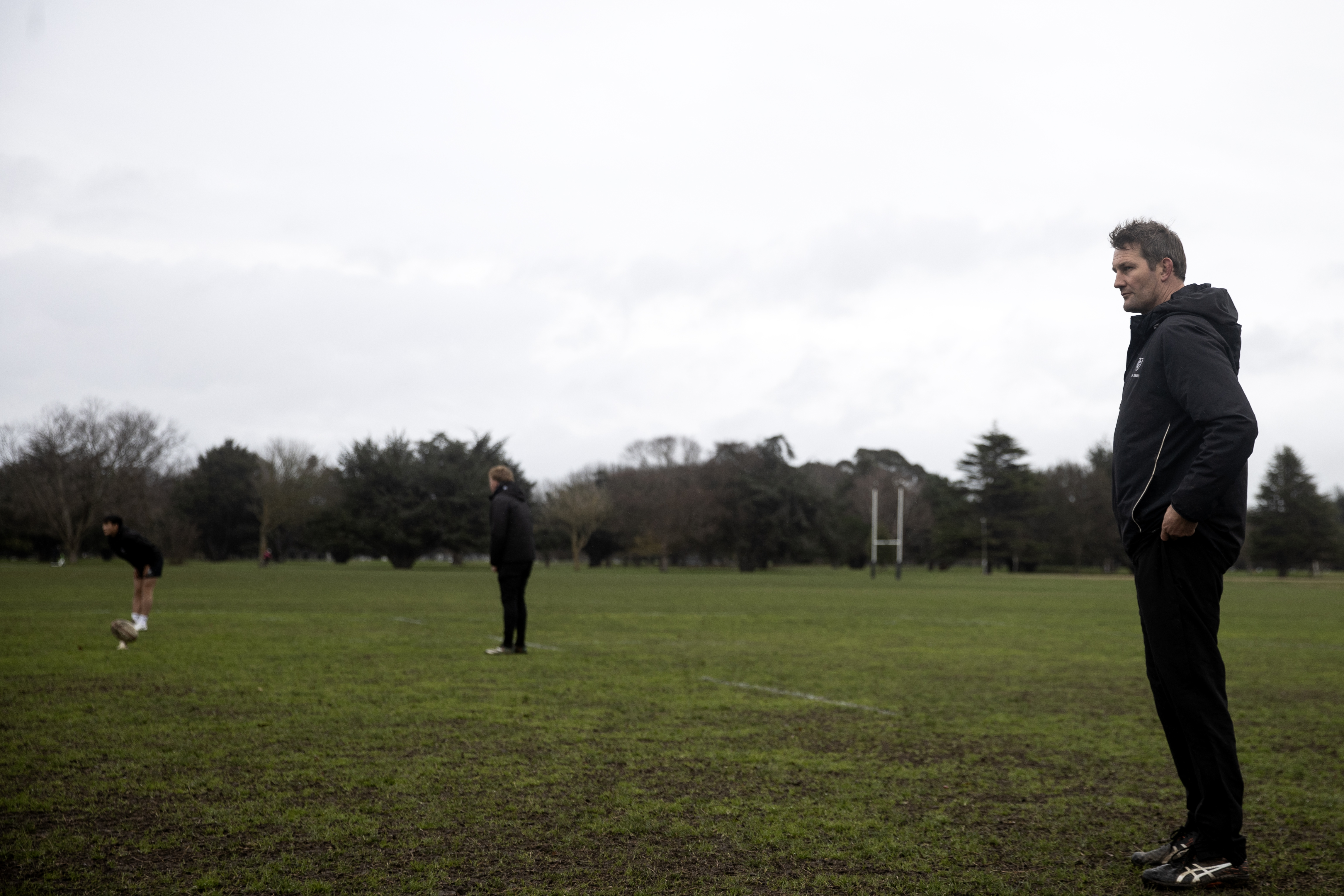 Sam Broomhall at Christ's College First XV training. Photo / NZME