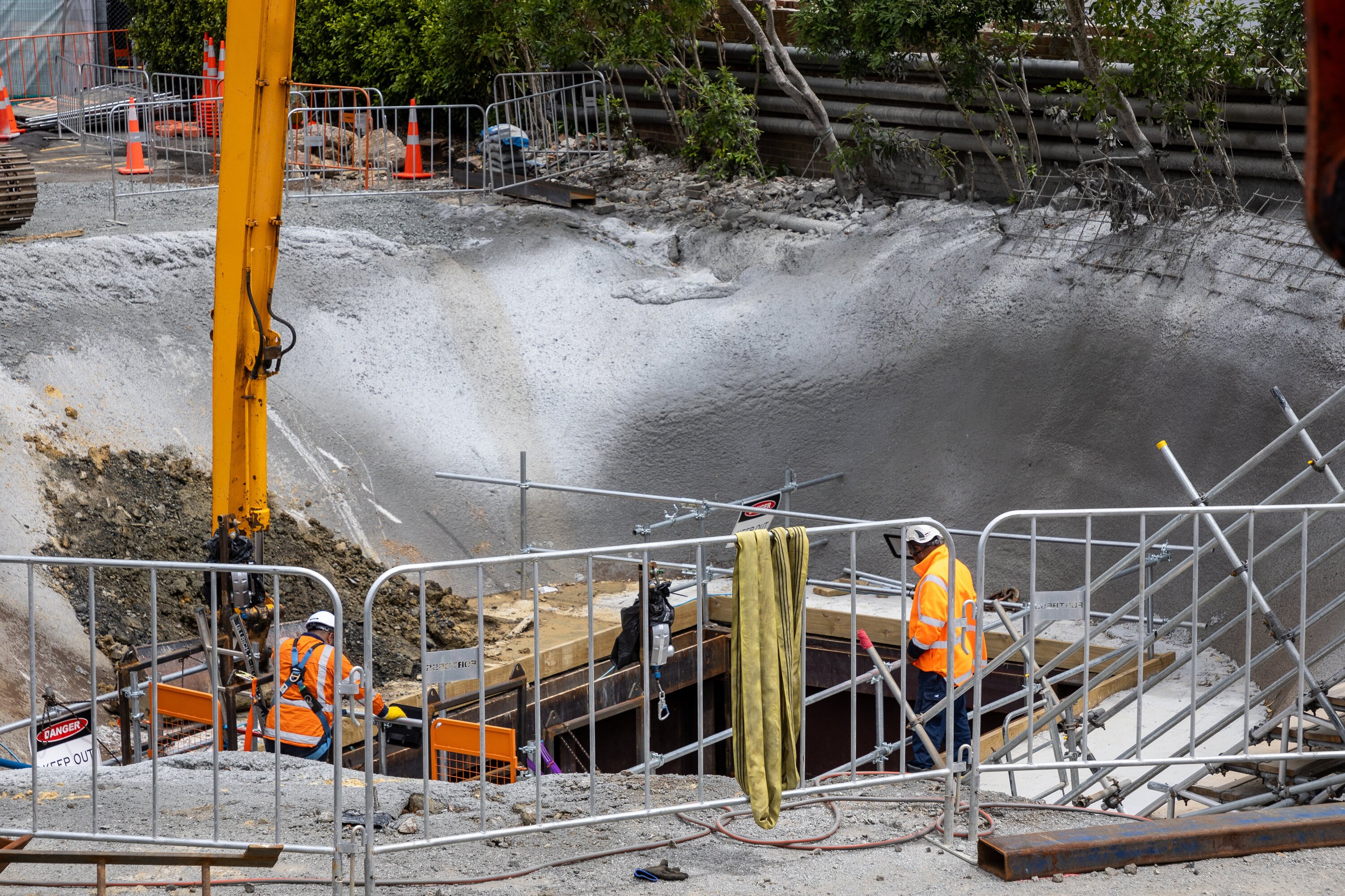 Work to fix the sinkhole is 