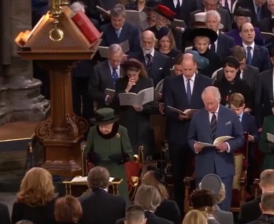 Princess Beatrice was seen visibly upset at the beginning of the memorial service. Photo / The Royal Family