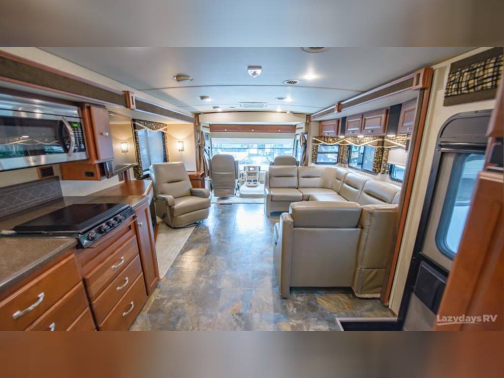 The interiors of the Winnebago Sightseer RV. Photo / Simon & Susan Veness