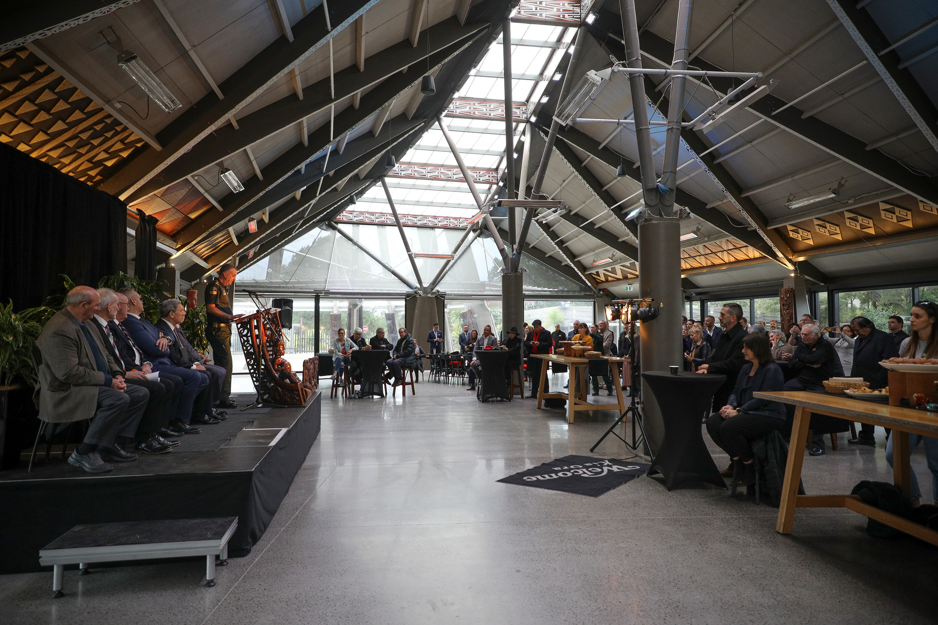 About 100 people attended the announcement at Te Puia on Friday afternoon. Photo / Andrew Warner