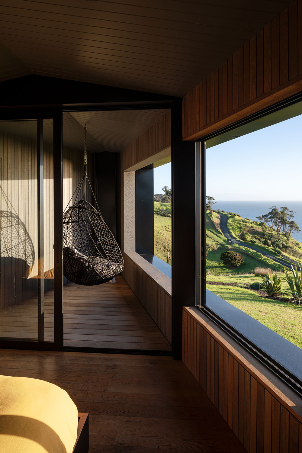 A swinging chair from Dawson & Co. Photo / Simon Wilson