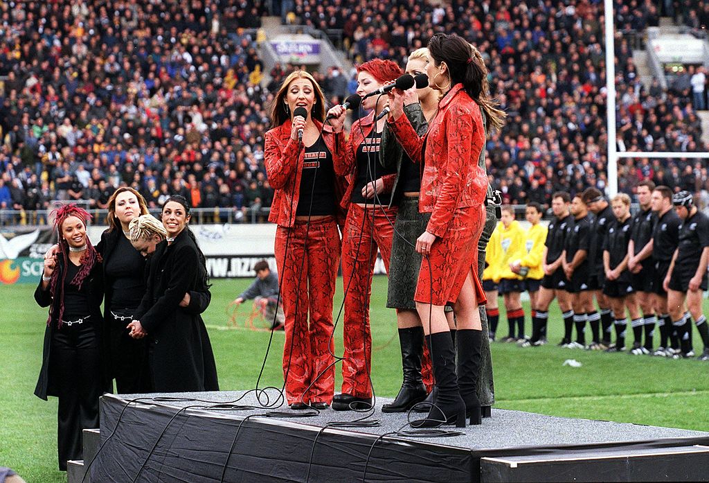 Truebliss watch Australian pop group Bardot sing the Australian national anthem before a Bledisloe Cup test match. Photo / Getty Images