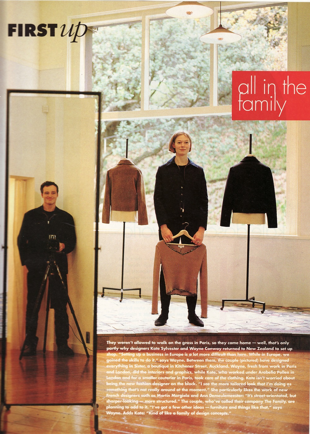 Kate and partner Wayne Conway at their Sister store in 1993. Photo / Supplied 