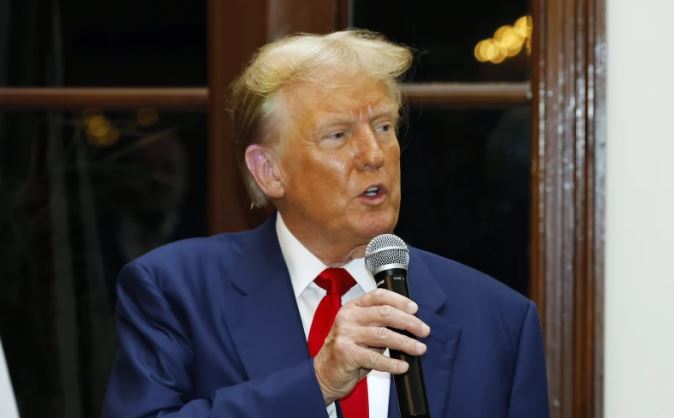 Former President Donald Trump speaks during the Club Golf Awards at Trump International Golf Course. Photo / AP