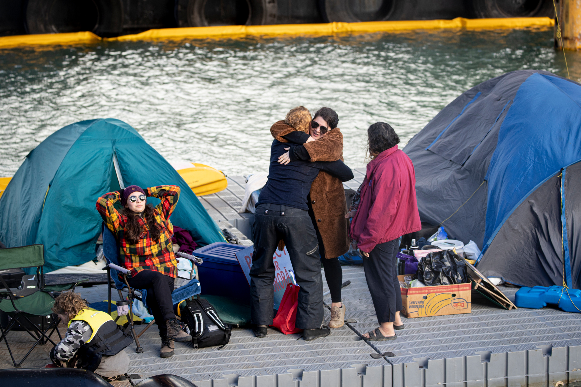 Back in 2021: Protestors at Putiki Bay, Kennedy Point on Waiheke Island. Photo / Dean Purcell